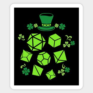 Green Polyhedral Dice Set of St Patrick Sticker